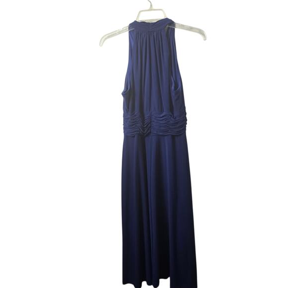 Evan Picone Royal Blue Midi Maxi Wedding Cocktail Event Dress Halter Formal 6 - Picture 2 of 11